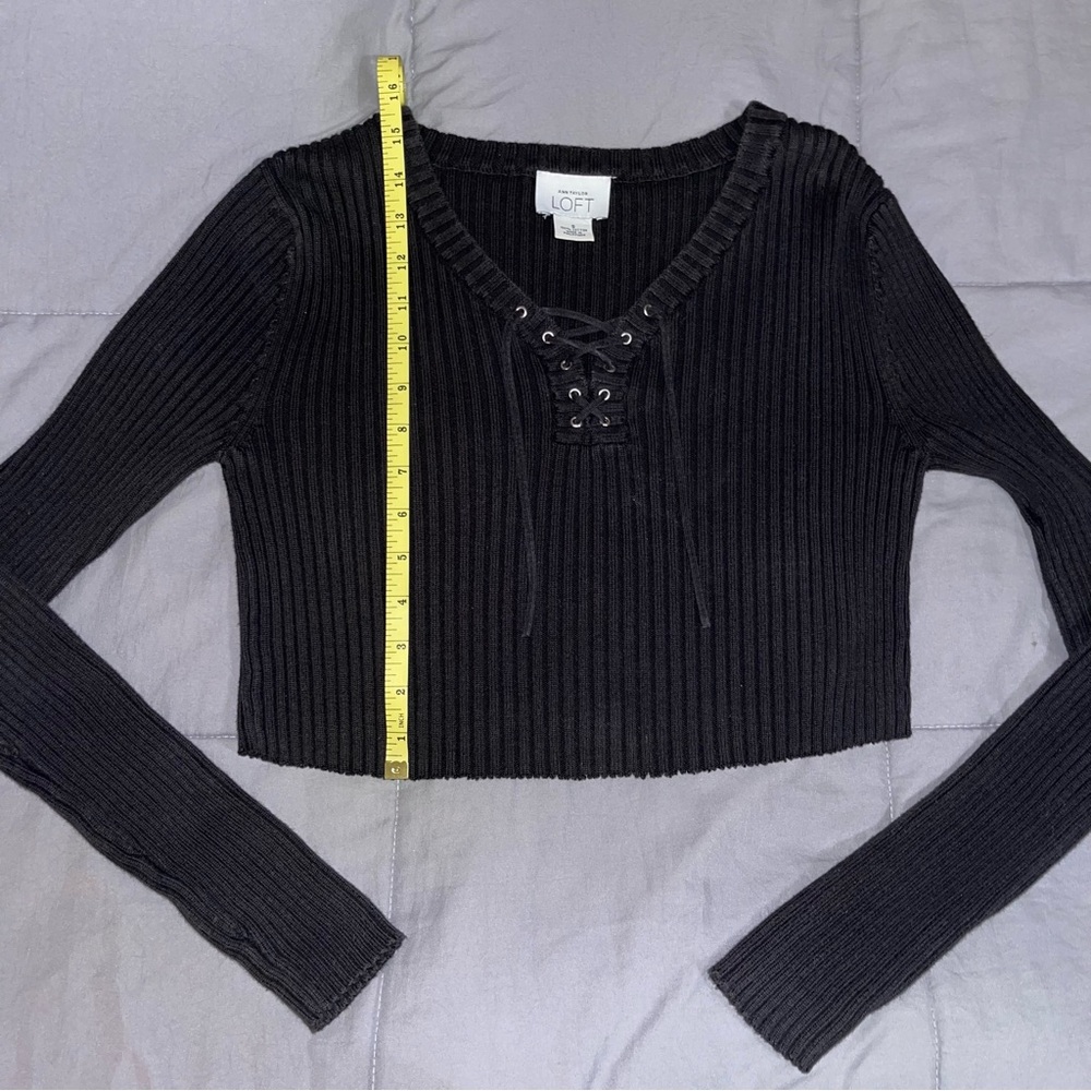 LOFT Crop Ribbed Sweater - Picture 9 of 12